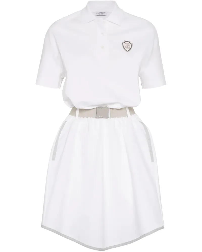 Brunello Cucinelli Poloshirtkleid aus Baumwollgemisch - Weiß Weiß
