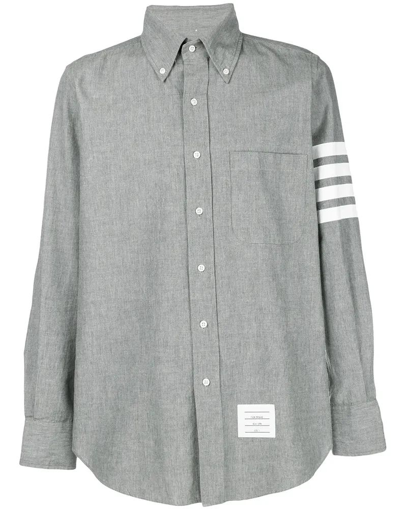 Thom Browne Gerades Chambray-Hemd - Grau Grau