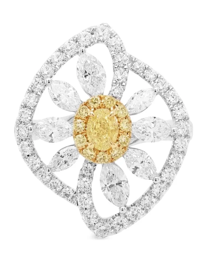 HYT Jewelry 18kt Weißgoldring mit Diamanten - Silber Silber