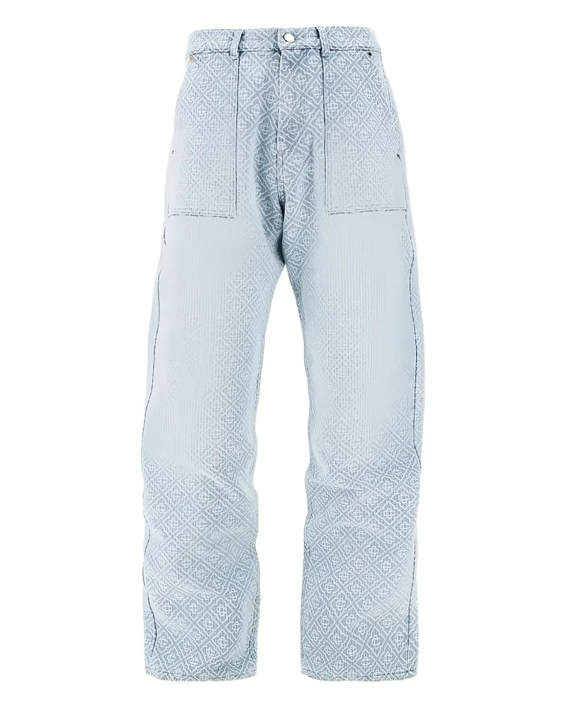 Casablanca Paris monogram-pattern jeans - Blau Blau