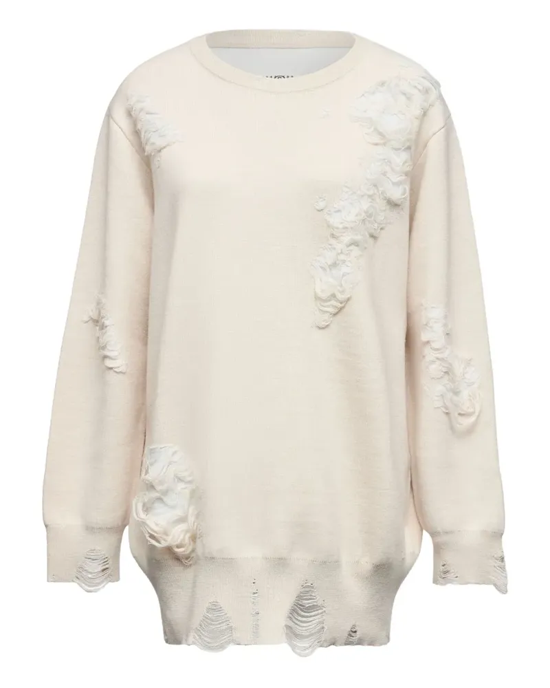 Maison Margiela Sweatshirt im Distressed-Look - Nude Nude