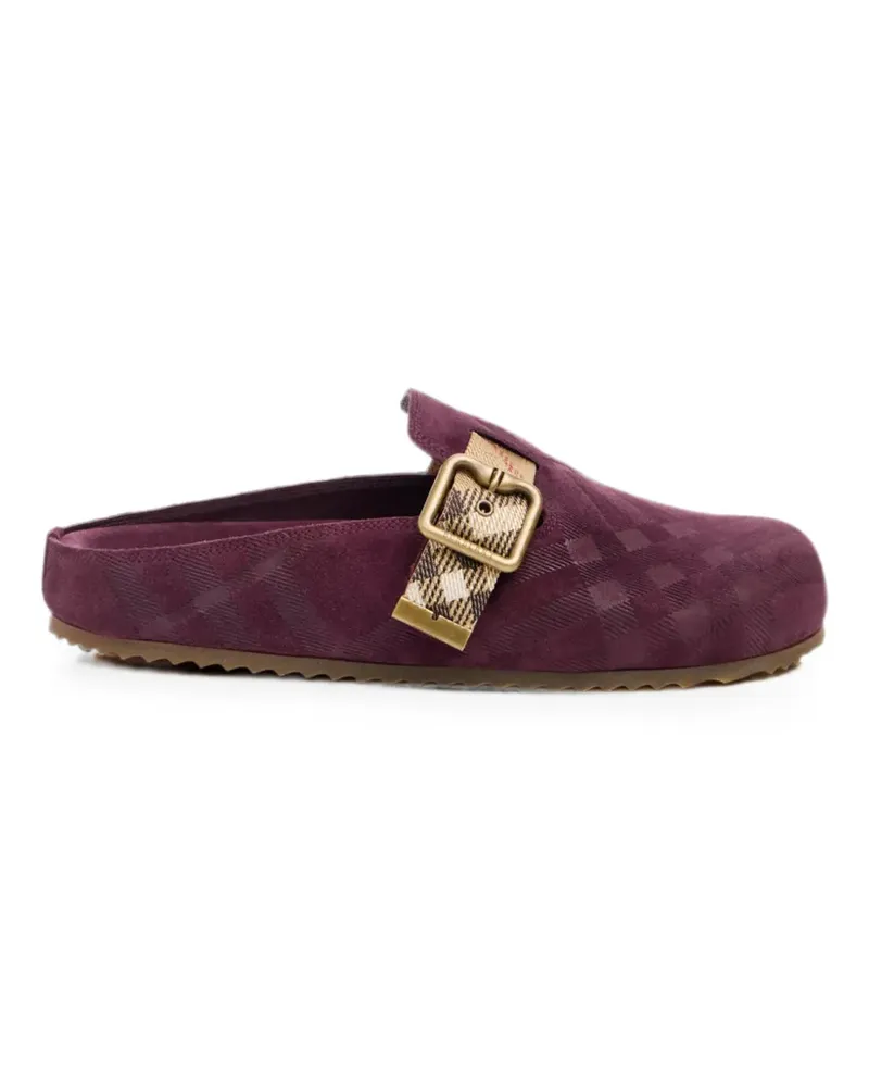 Burberry Karierte Mules mit Schnallenverschluss - Violett Violett