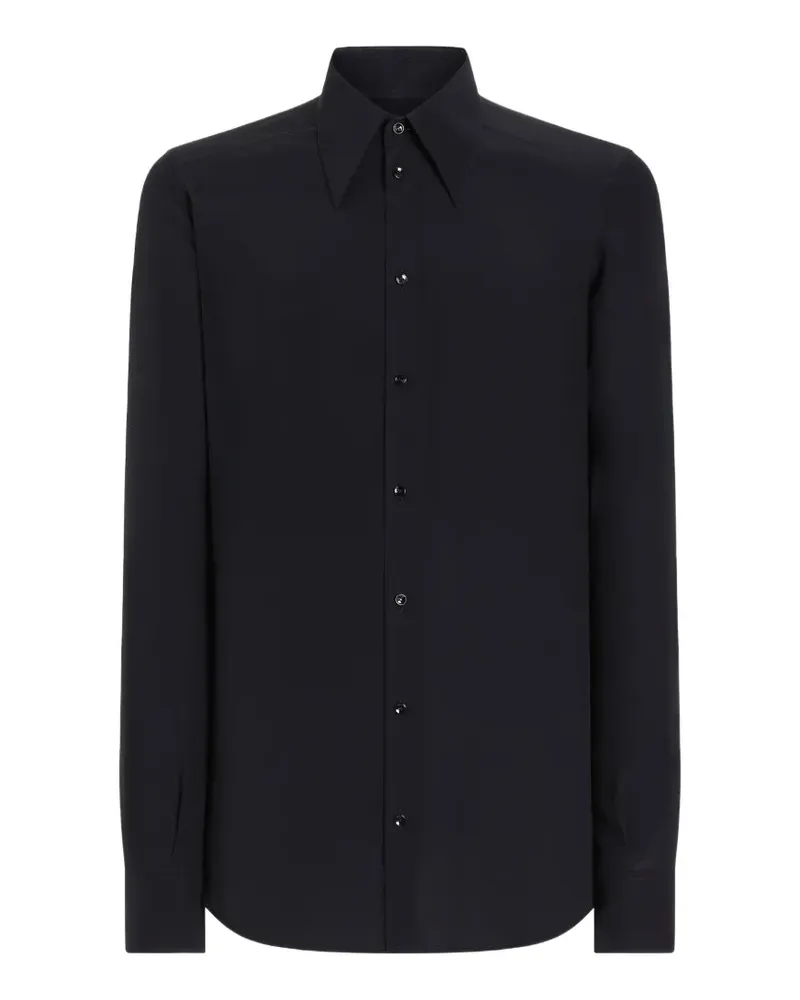 Dolce & Gabbana Gold Hemd aus Crêpe-de-Chine - Blau Blau