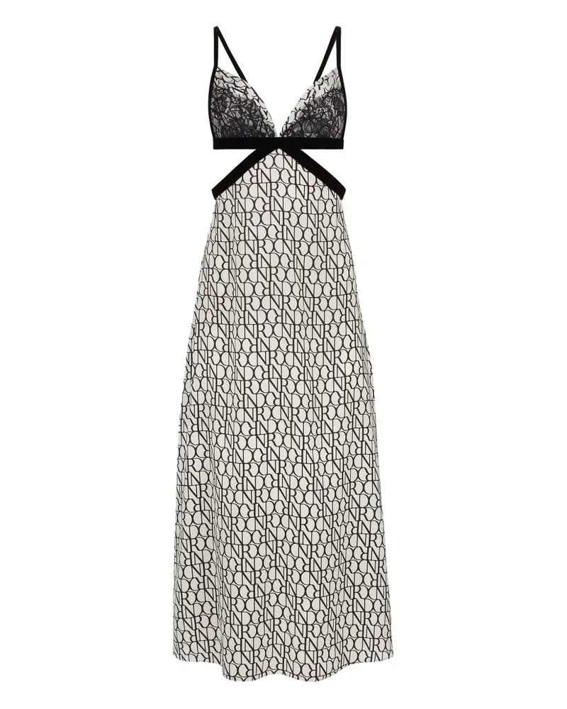 Nina Ricci Kleid mit Spitzeneinsätzen - Weiß Weiß