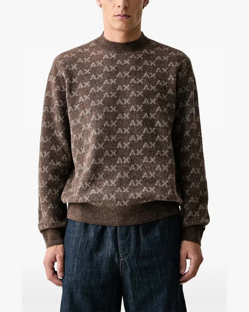 Armani Exchange logo-pattern sweater - Braun Braun