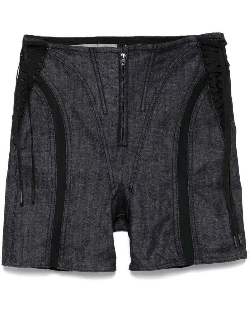 Thierry Mugler Shorts mit Kontrasteinsätzen - Blau Blau