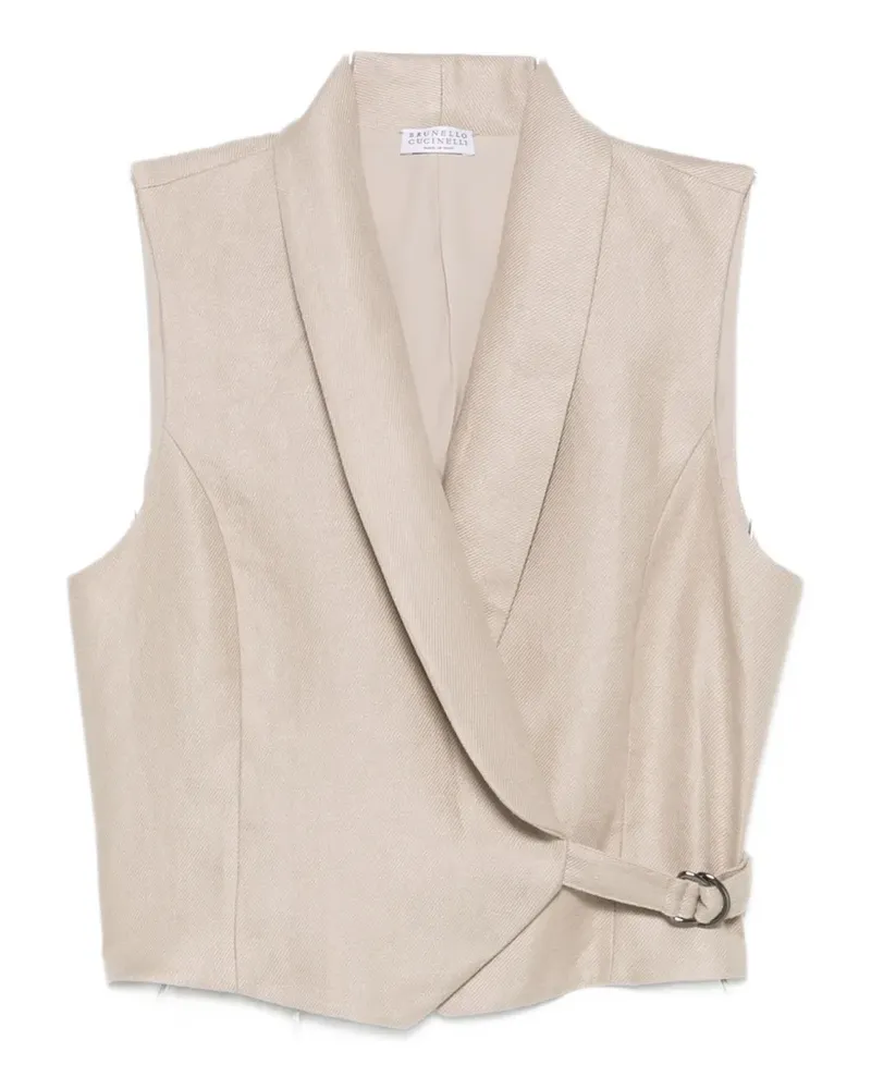 Brunello Cucinelli buckle-fastening waistcoat - Nude Nude