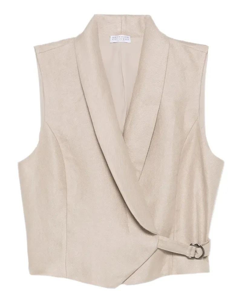 Brunello Cucinelli buckle-fastening waistcoat - Nude Nude