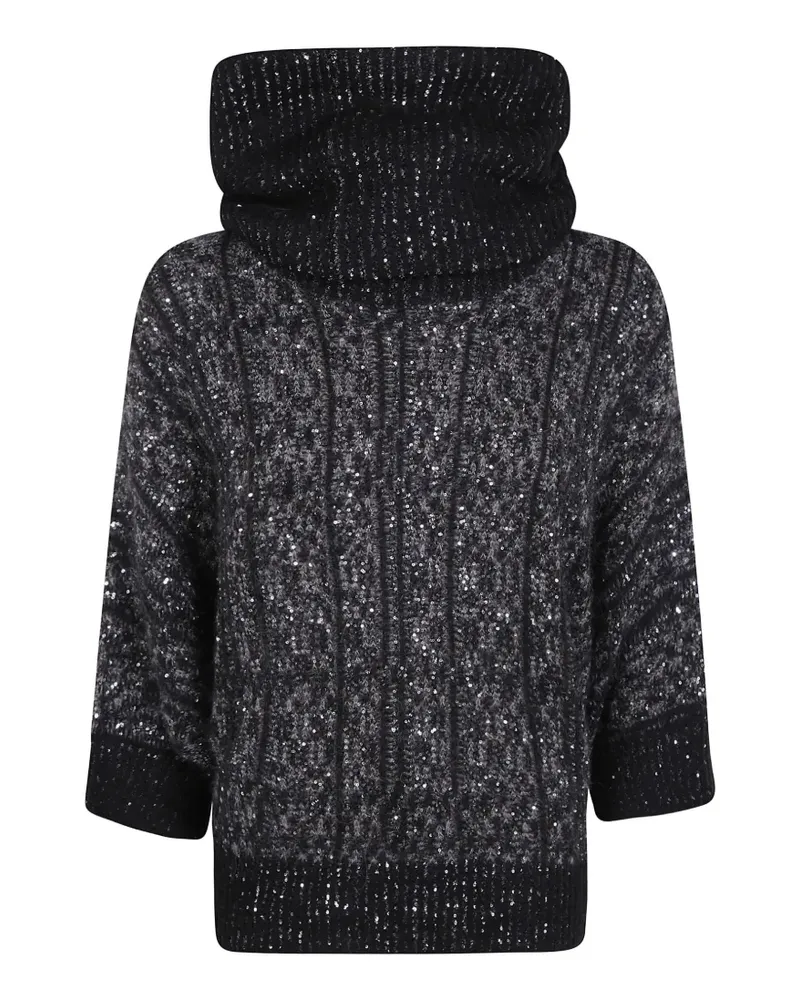 D.EXTERIOR Rollkragenpullover mit Pailletten - Braun Braun