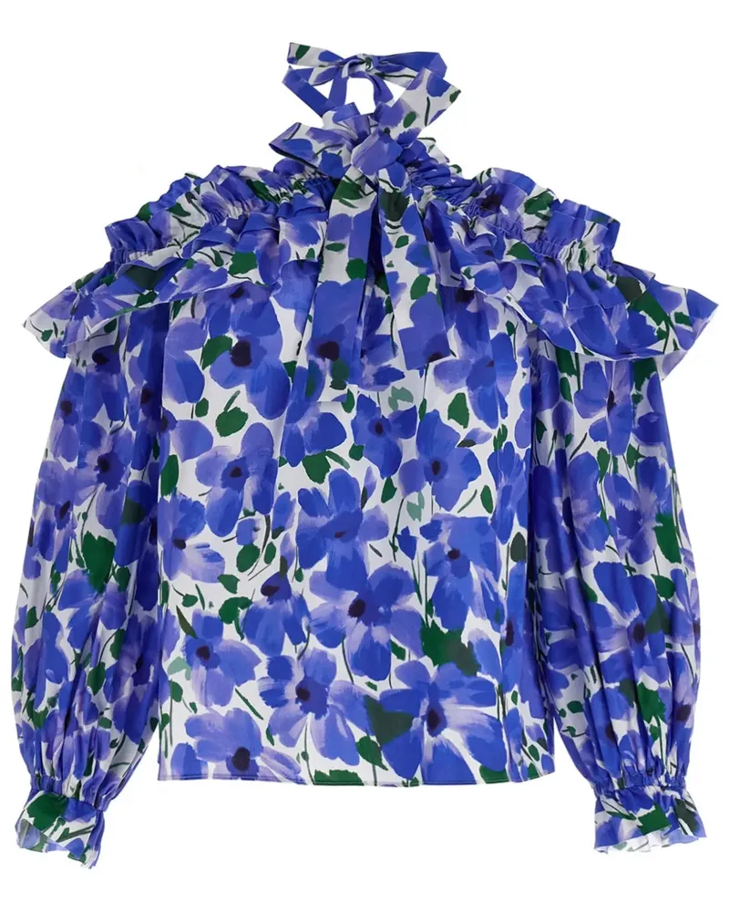 Carolina Herrera New York Schulterfreie Bluse - Blau Blau