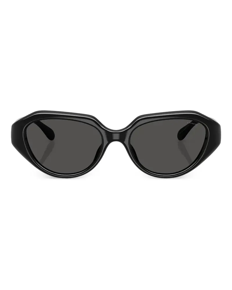 Coach logo-metal geometric-frame sunglasses - Schwarz Schwarz