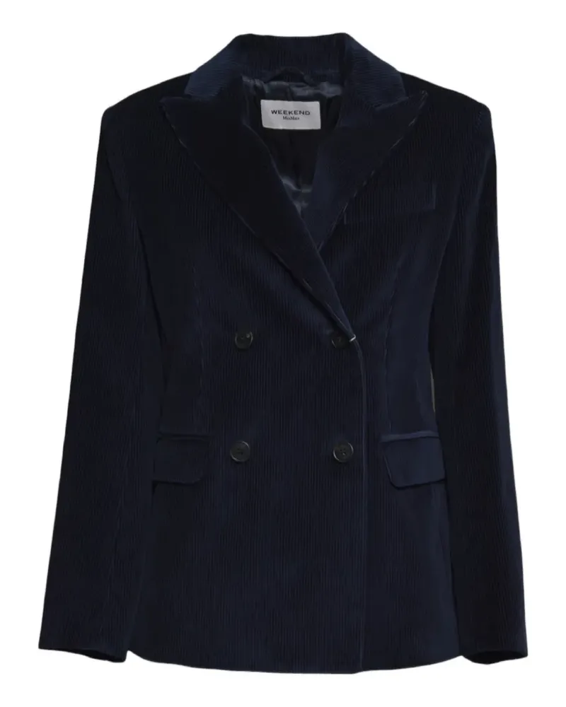 Max Mara Doppelreihiges Cordsakko - Blau Blau