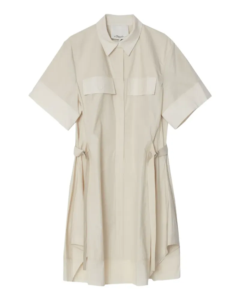 3.1 phillip lim flap-pocket tie mini dress - Nude Nude