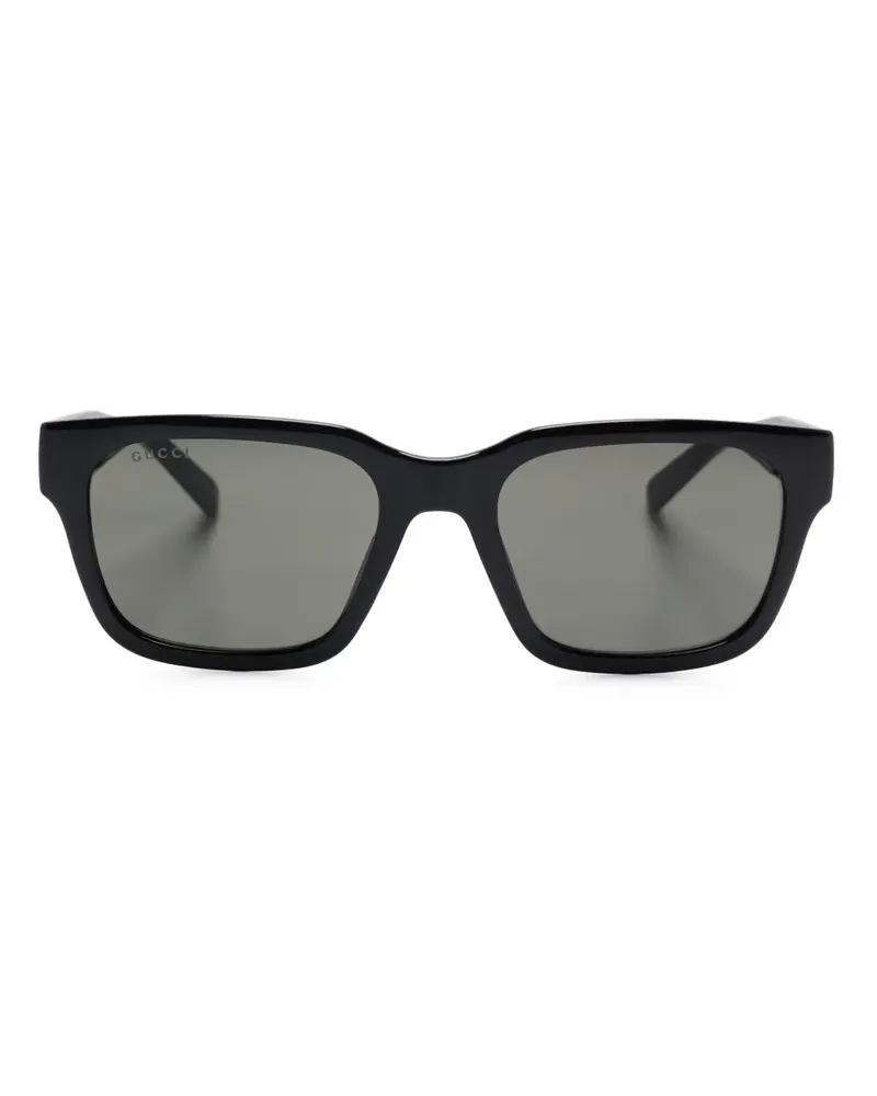 Gucci Sonnenbrille mit eckigem Gestell - Schwarz Schwarz