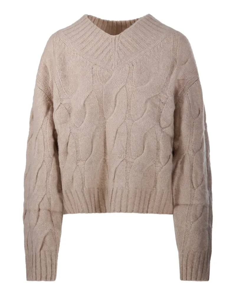 ALLUDE Pullover mit V-Ausschnitt - Nude Nude
