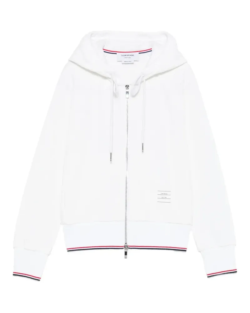 Thom Browne logo-patch hoodie - Weiß Weiß