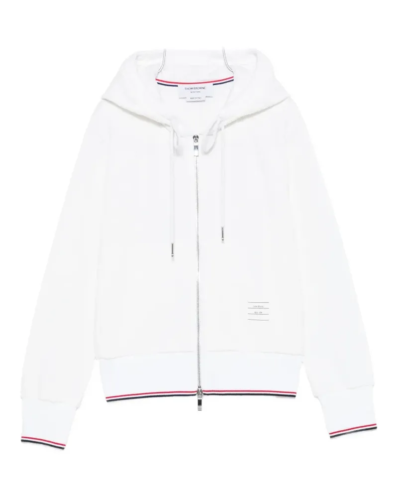 Thom Browne logo-patch hoodie - Weiß Weiß
