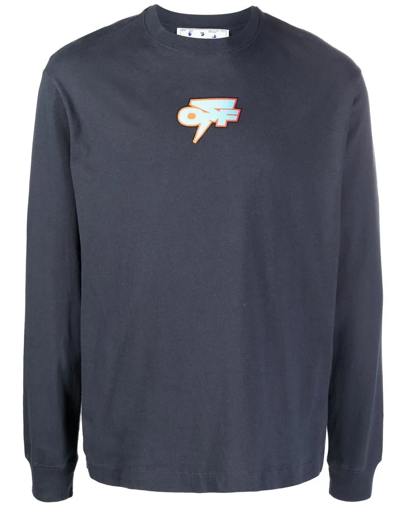OFF-WHITE Sweatshirt mit Logo-Print - Blau Blau