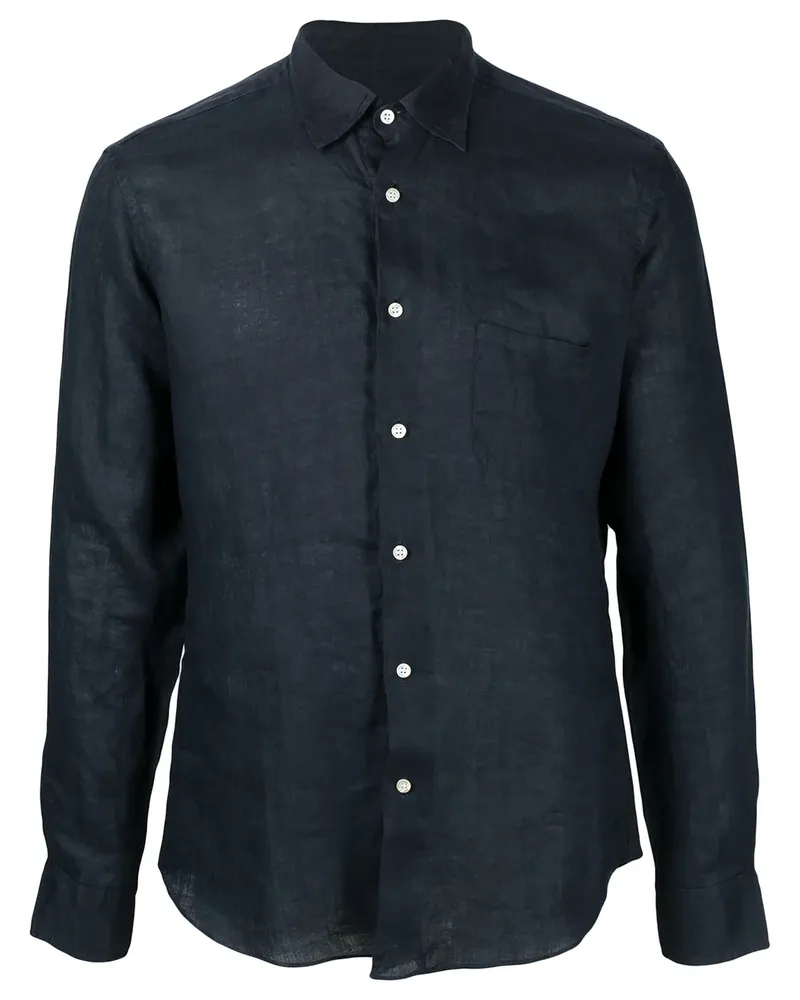 PENINSULA Hemd mit Knitteroptik - Blau Blau