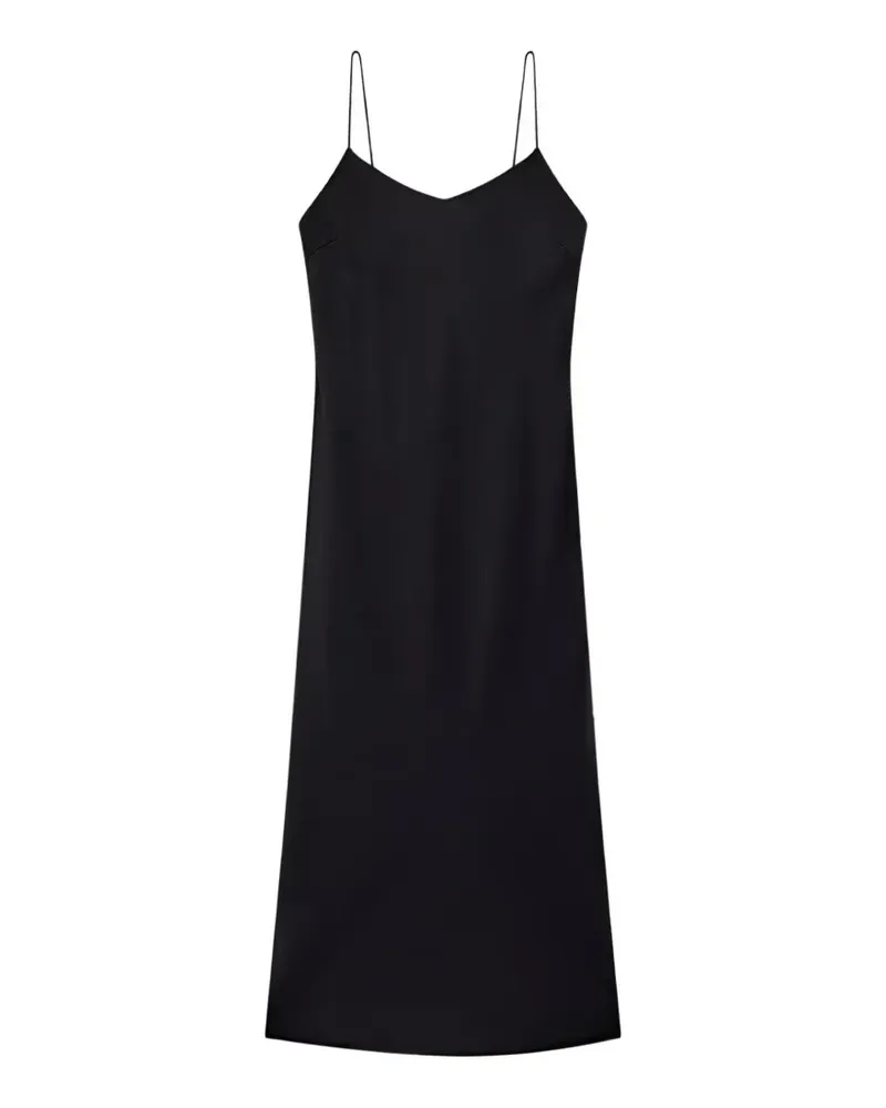 Another Tomorrow bias-cut spaghetti-strap dress - Schwarz Schwarz