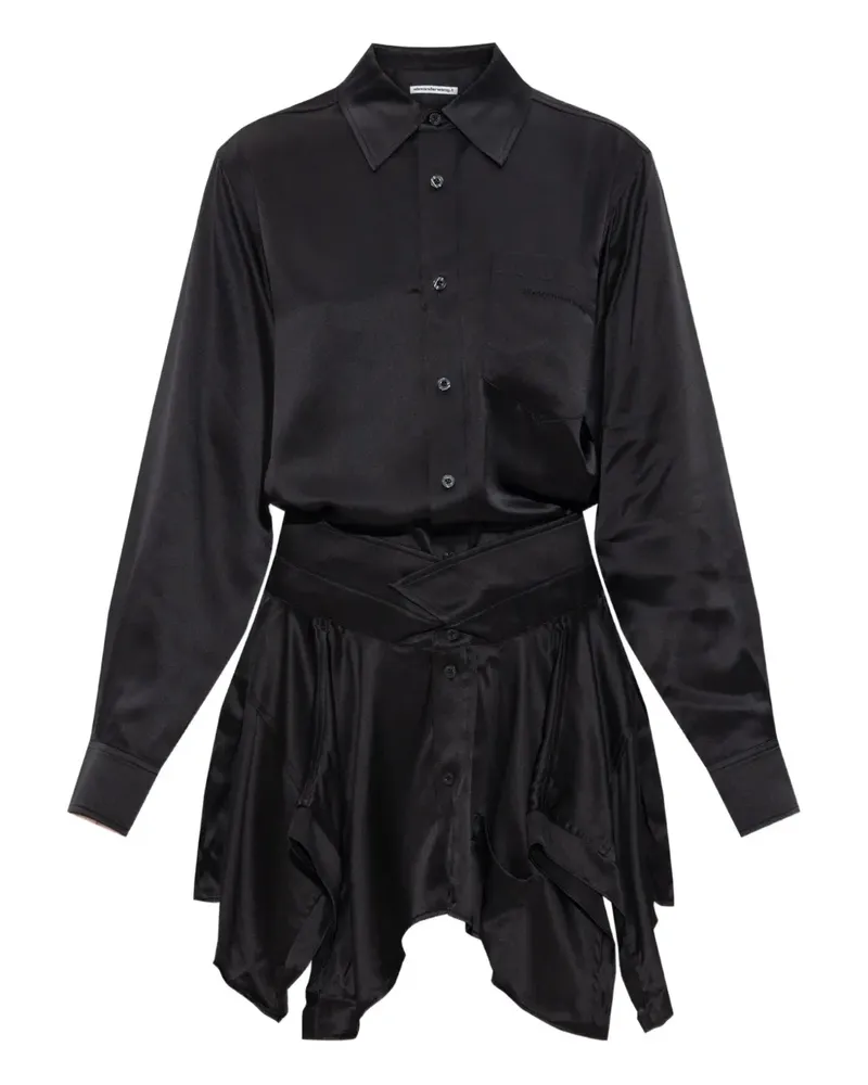 Alexander Wang button-down asymmetrical mini dress - Schwarz Schwarz