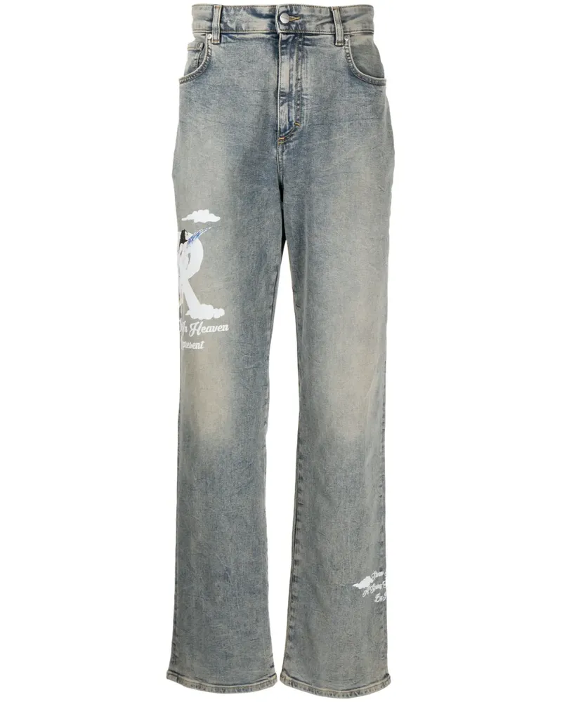 REPRESENT Jeans mit "Storms in Heaven"-Print - Blau Blau