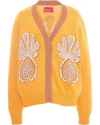 La DoubleJ Cardigan mit Ananas-Print Orange