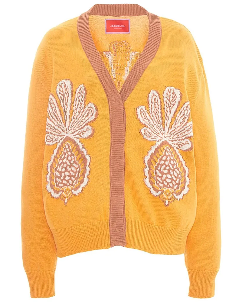 La DoubleJ Cardigan mit Ananas-Print - Orange Orange