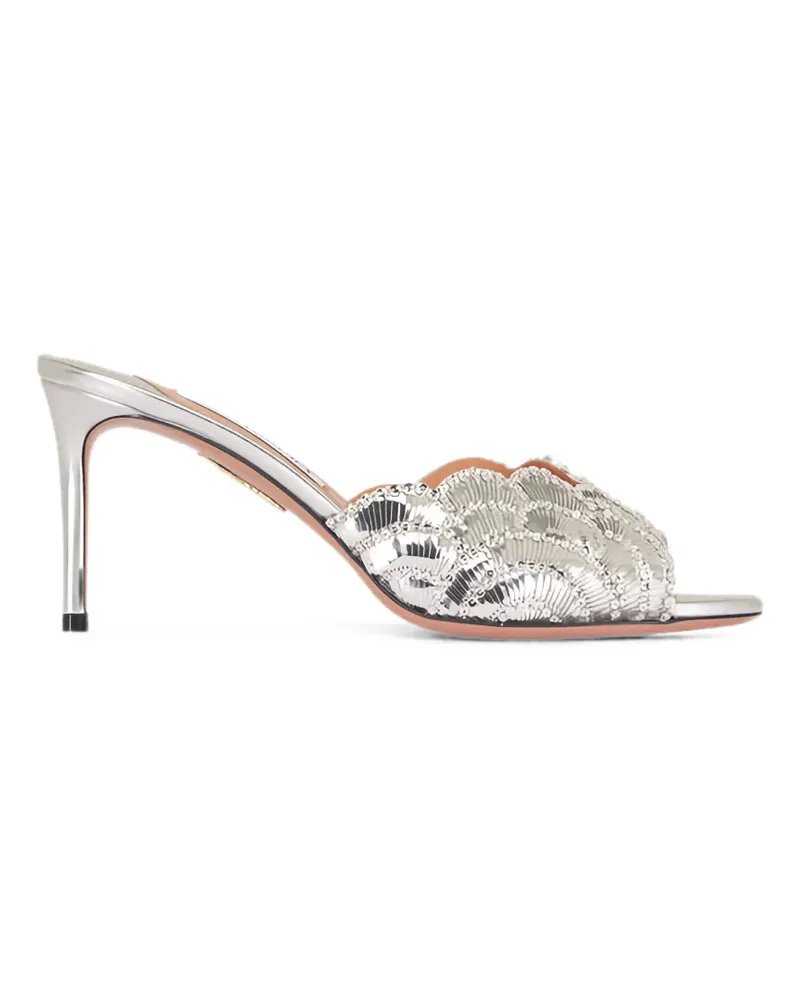 Aquazzura Sandalen mit Stickerei - Silber Silber