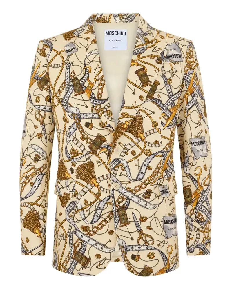 Moschino single-breasted printed blazer - Nude Nude