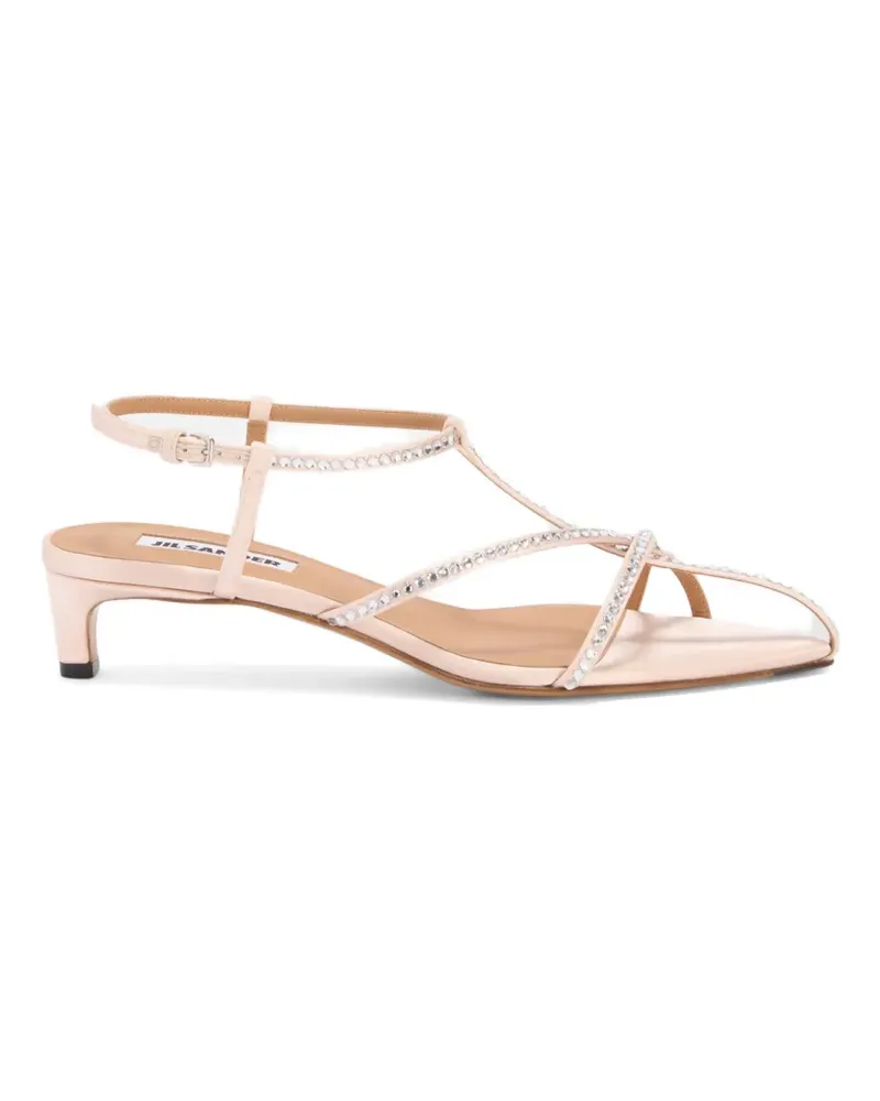 Jil Sander crystal-embellished pointed-toe sandals - Nude Nude