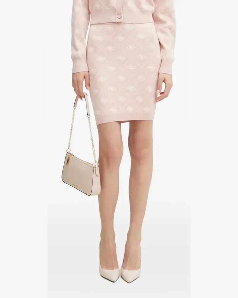 Guess monogram-print knit mini skirt - Rosa Rosa