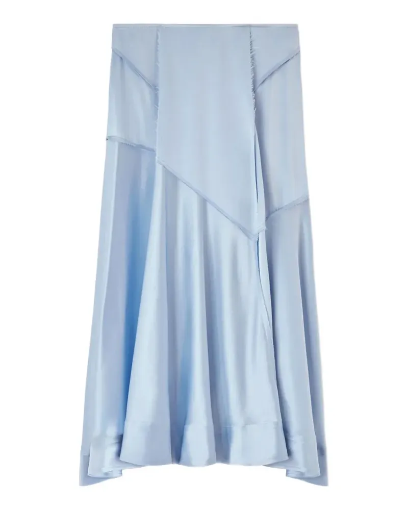 Ganni raw-edge panelled maxi skirt - Blau Blau