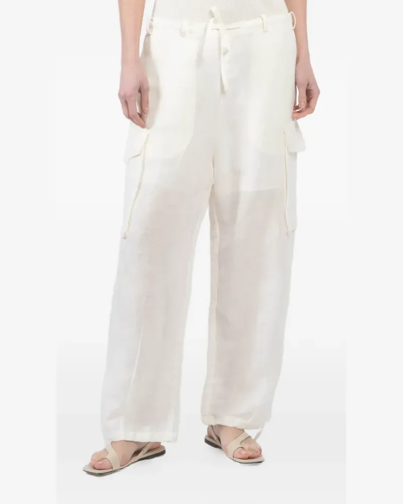 Masnada drawstring flap-pocket trousers - Nude Nude