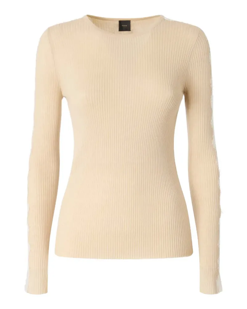 Pinko Gerippter Pullover mit Spitze - Nude Nude