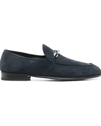 Jimmy Choo Marti Reverse Ova Loafer aus Wildleder Blau