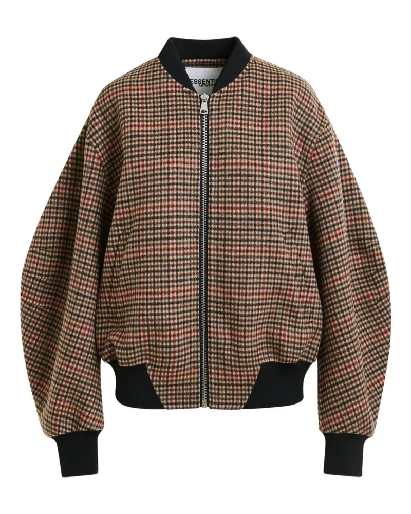 Essentiel Bomberjacke mit Karomuster - Braun Braun