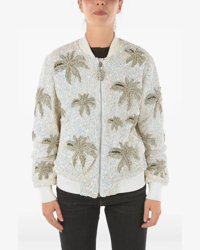 Philipp Plein sequin-embellished bomber jacket - Weiß Weiß