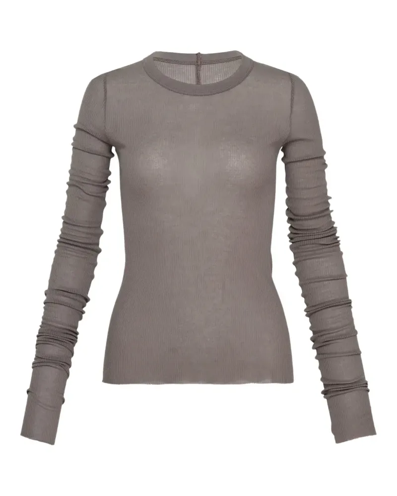 Rick Owens long-sleeved ribbed T-shirt - Grau Grau