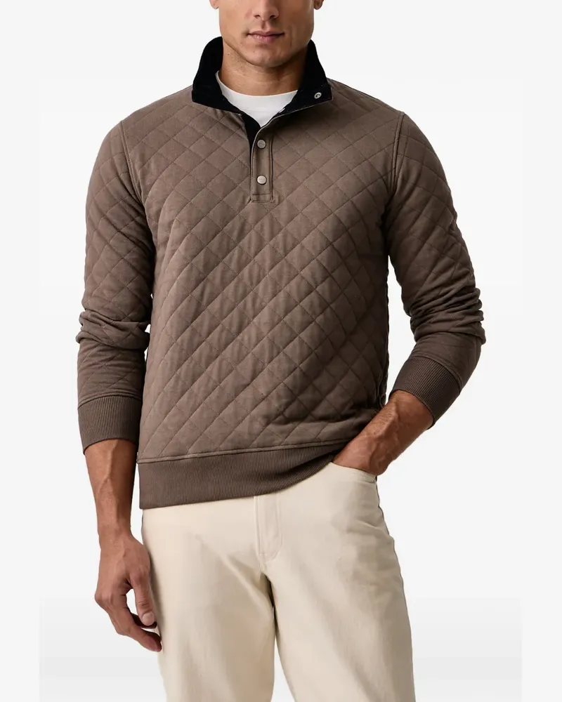 Gant Mikina gestepptes Sweatshirt mit Stehkragen - Braun Braun