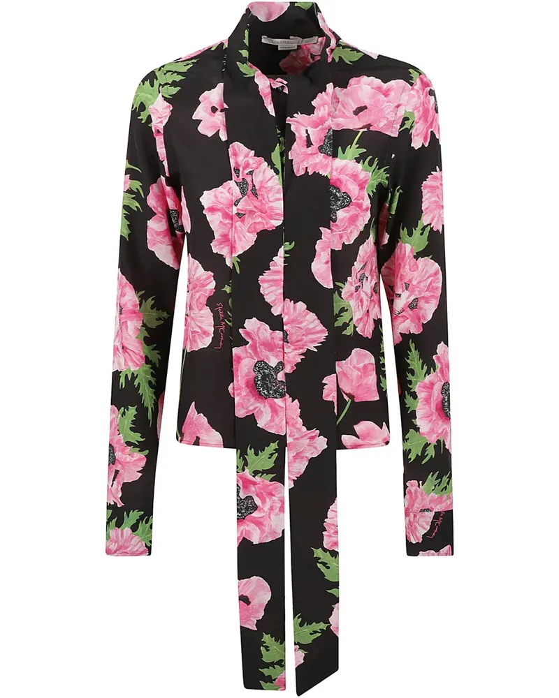 Stella McCartney Bluse mit Blumen-Print - Schwarz Schwarz