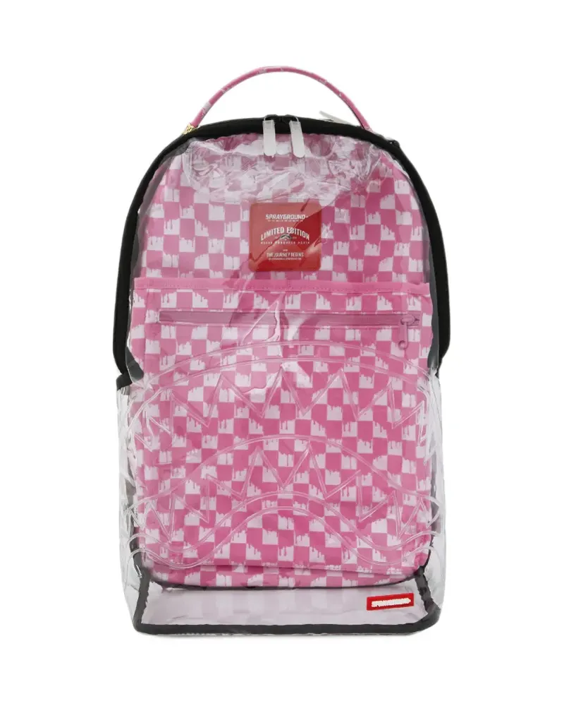 Sprayground clear check-print backpack - Rosa Rosa