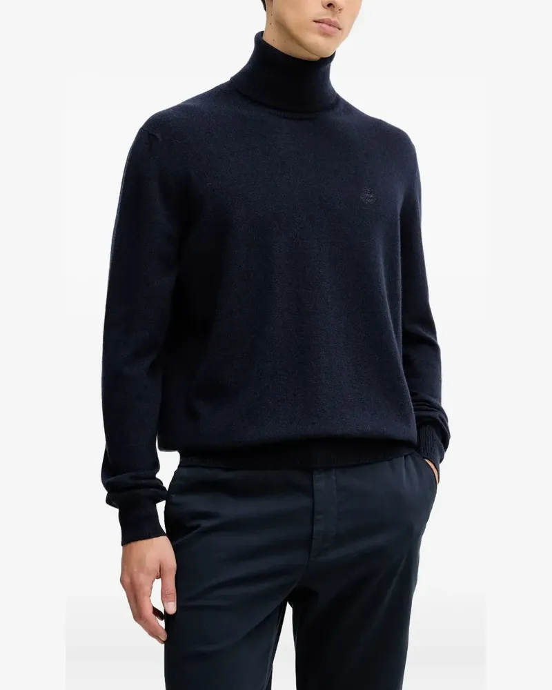 Bally logo-embroidered roll-neck sweater - Blau Blau
