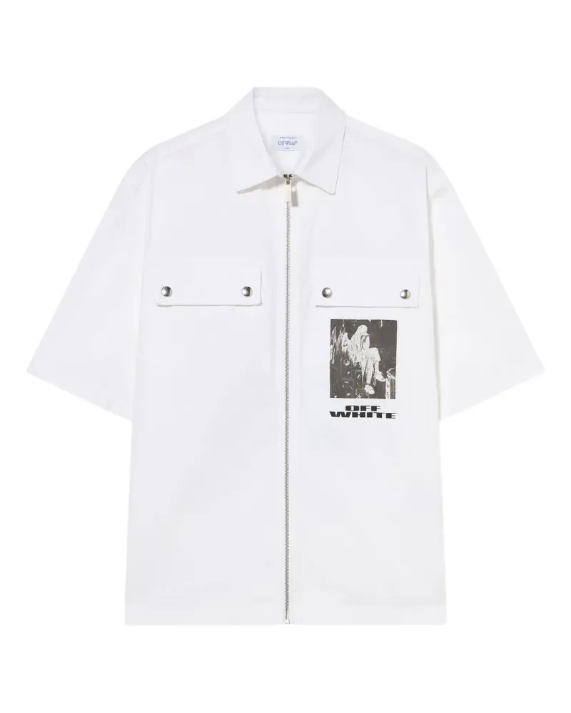 OFF-WHITE Xerox Star zip shirt - Weiß Weiß