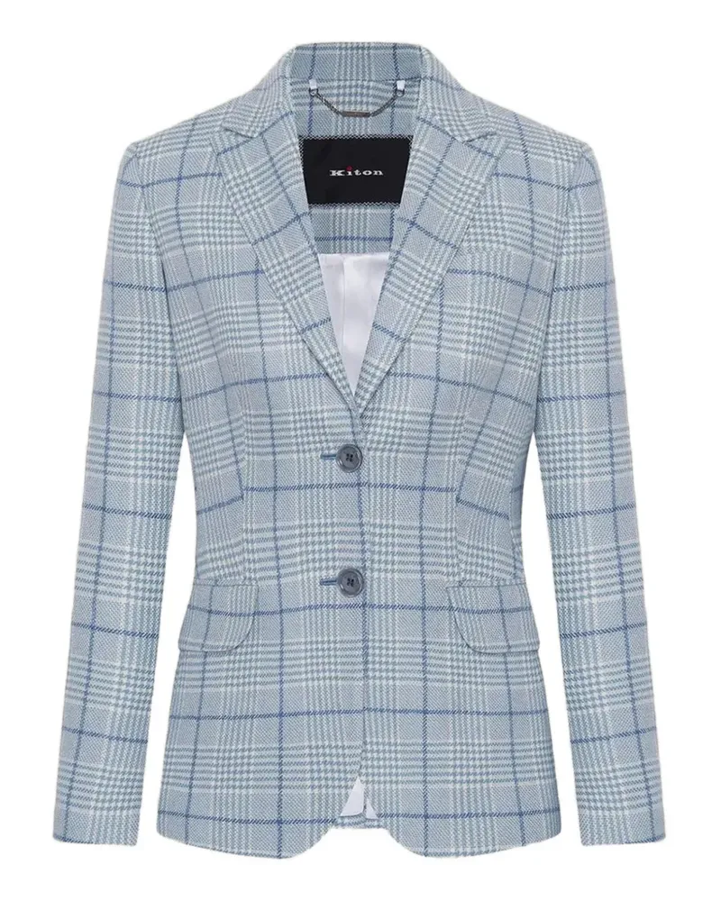 Kiton Kariertes Sakko - Blau Blau