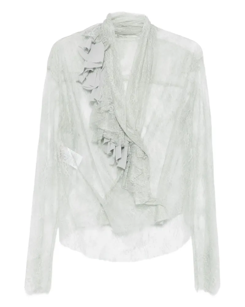 Alberta Ferretti Gerüschtes Spitzentop - Nude Nude