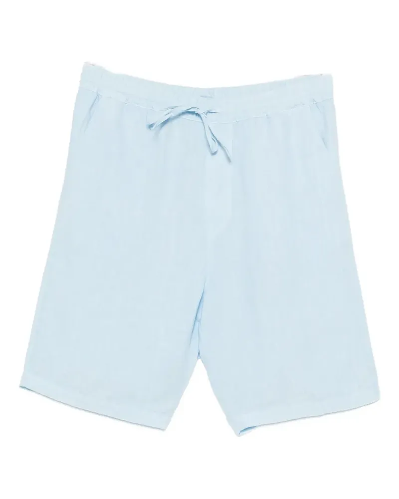 120% Lino drawstring-waist linen shorts - Blau Blau