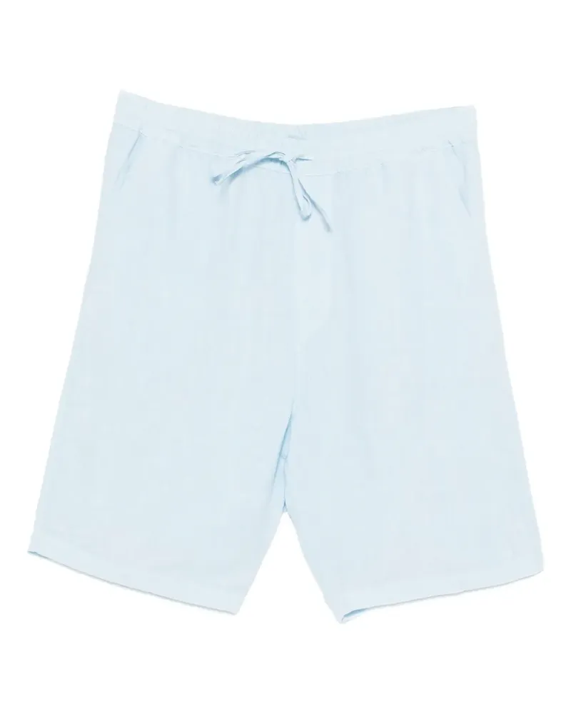 120% Lino drawstring-waist linen shorts - Blau Blau