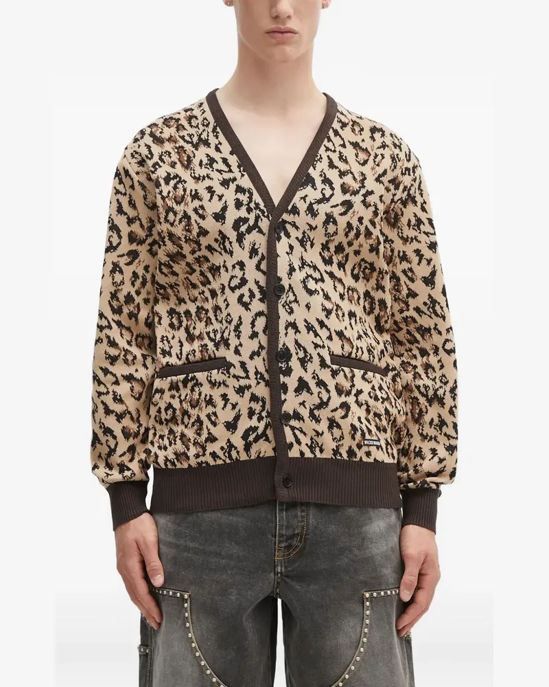 Wacko Maria Cardigan mit Leoparden-Print - Nude Nude