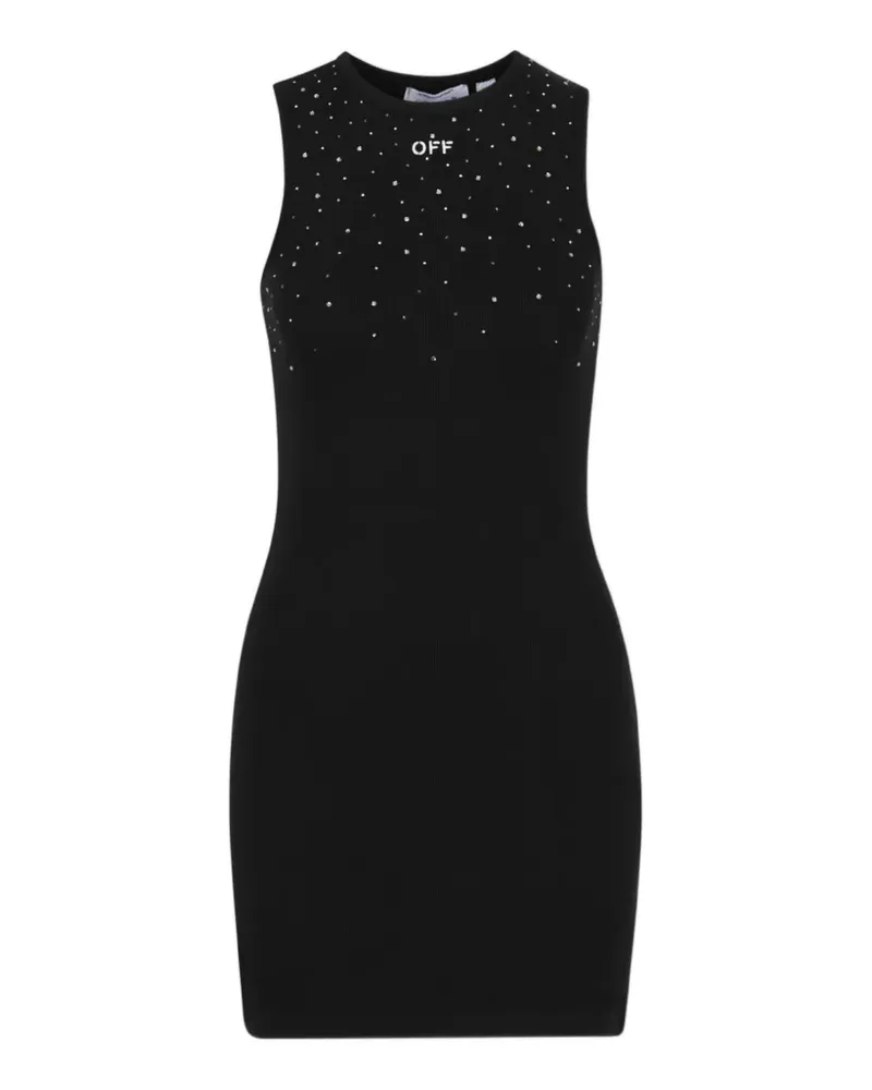 OFF-WHITE embellished ribbed dress - Schwarz Schwarz